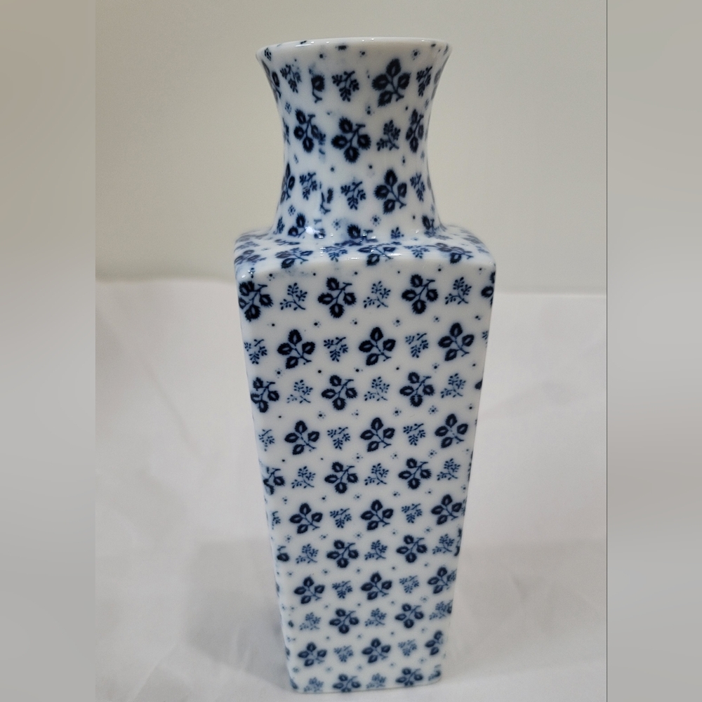 Blue and White Floral Ceramic Vase